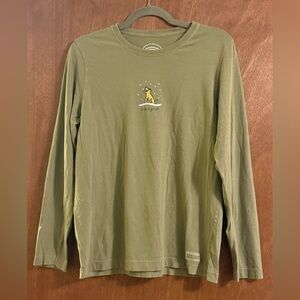 Life Is Good Olive Green Long Sleeve Tee